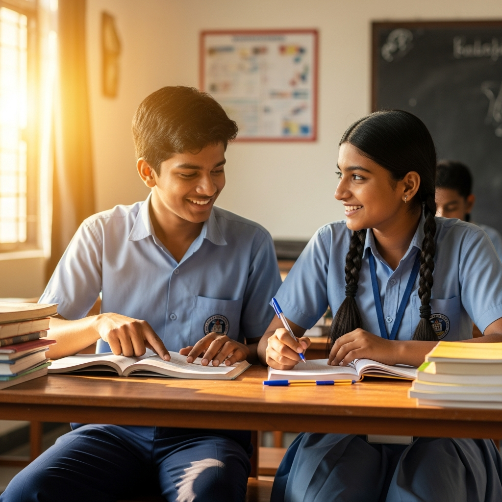 Students studying