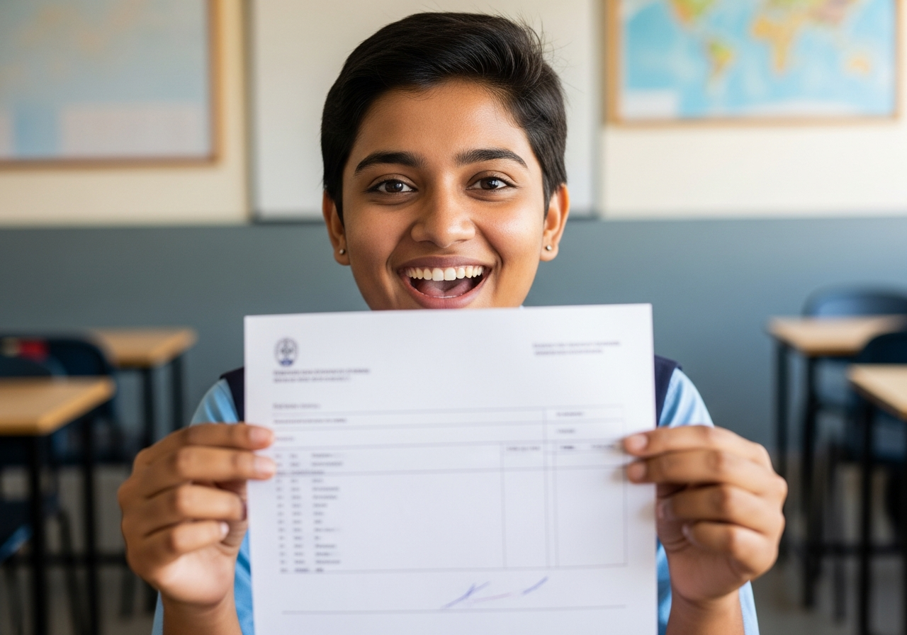 Happy student